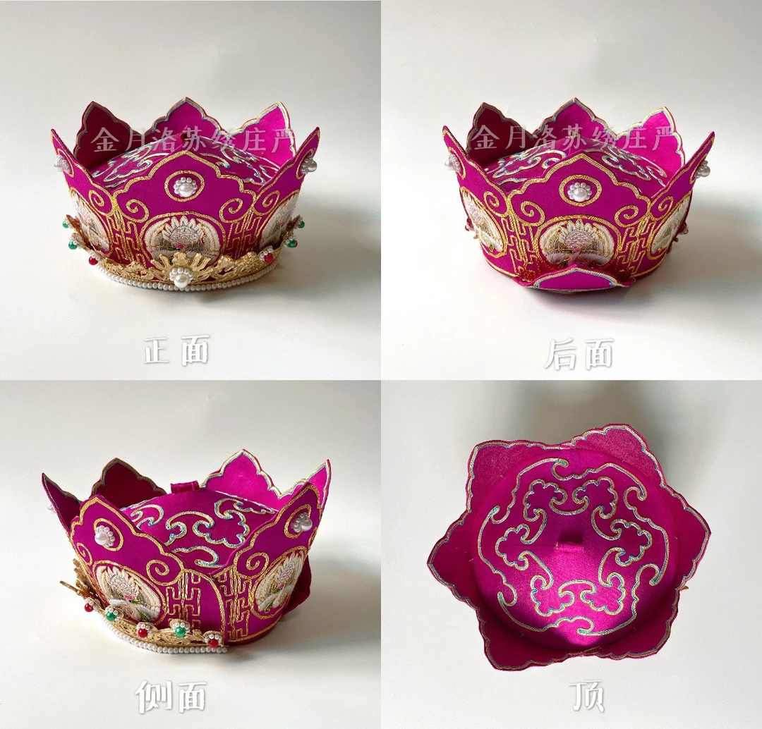 金月洛苏绣庄严【六鹤道冠】道士帽冠炼度冠传统工艺帽厂家直销