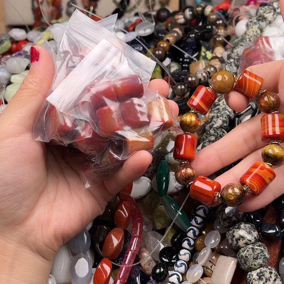 未镶嵌玛瑙/玉髓珠宝半成品一包六颗