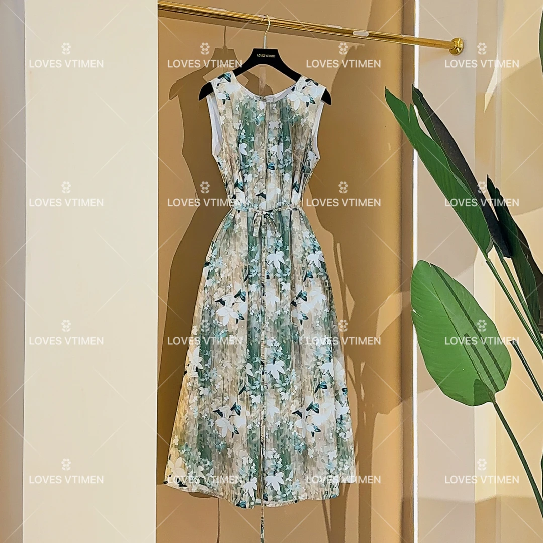 【vian专属】编号【】设计师无袖优雅高级感时尚连衣裙BEALL-A001