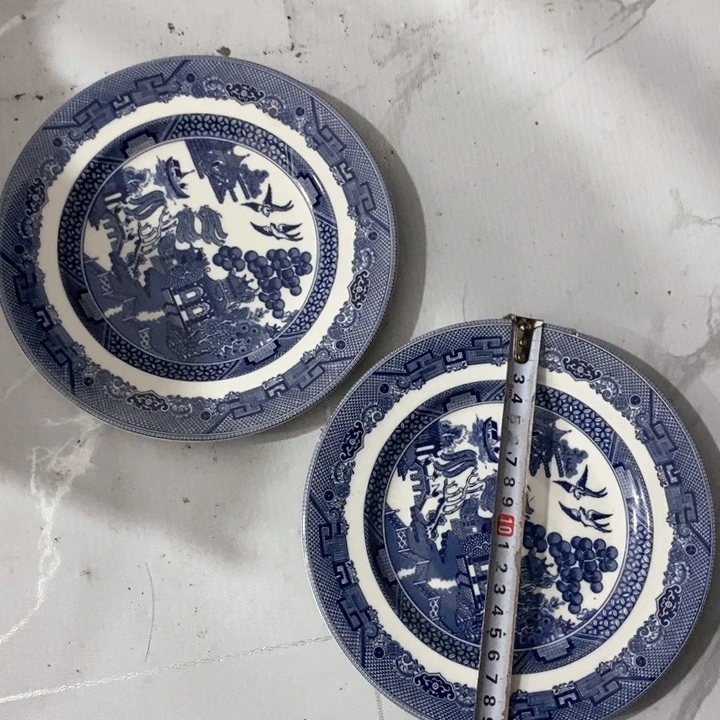 瓷片威基伍德园林盘一对