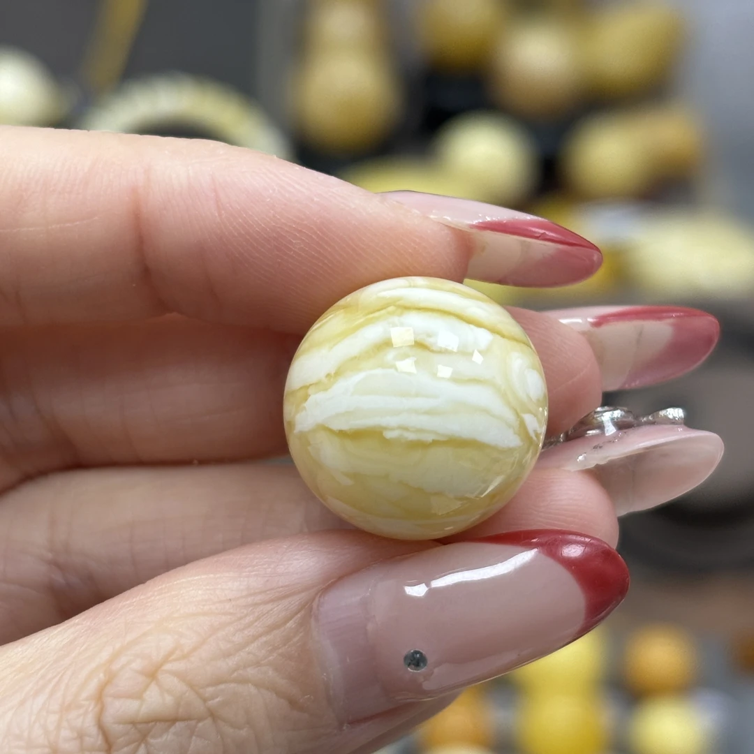 18.2mm 小妖珠宝天然原矿琥珀蜜蜡