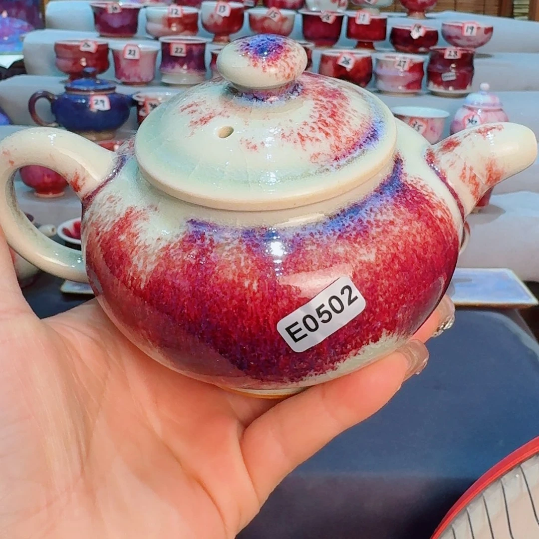 瓷片微瑕钧瓷主人杯摆件工艺品