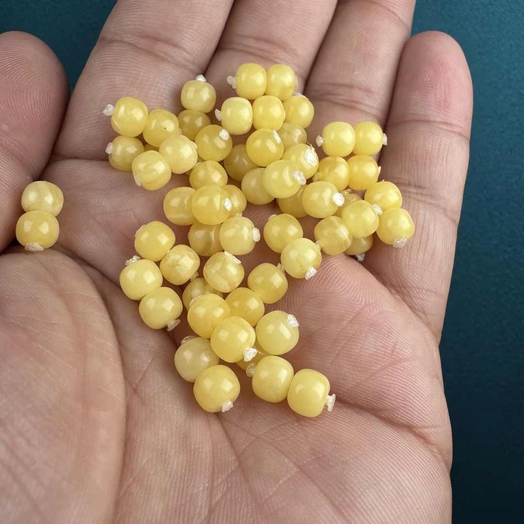 B056天然蜜蜡小老型对珠6×5㎜ 一对
