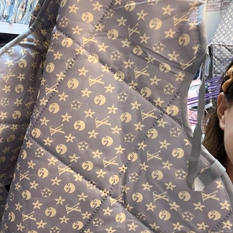 中厚舒适微瑕灰色黄花