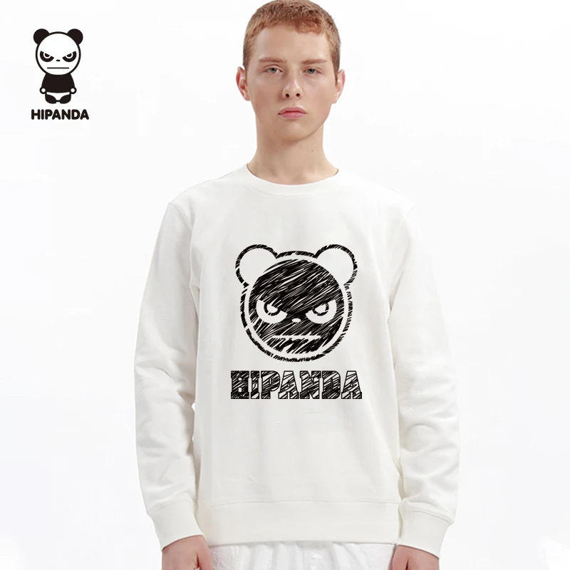 HiPanda你好熊猫卫衣春秋款新款情侣装无帽男女同款圆领套头长袖