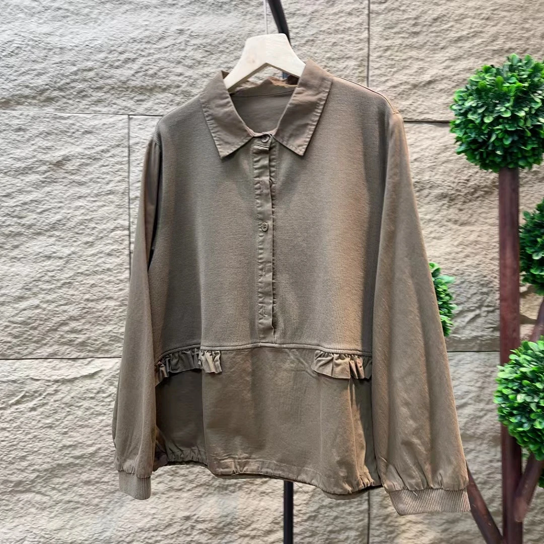 8390春秋新款休闲百搭长袖减龄宽松衬衫