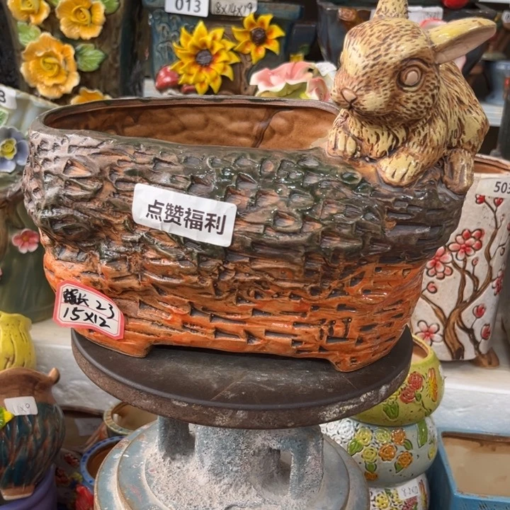 紫砂花盆粗陶材质多肉花盆