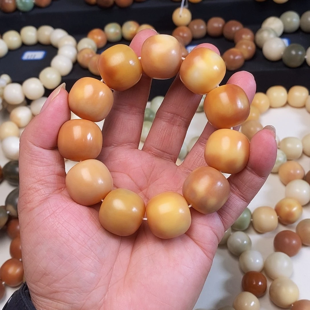 菩提根/象牙果手串焦***朵卡22桶珠微瑕不退