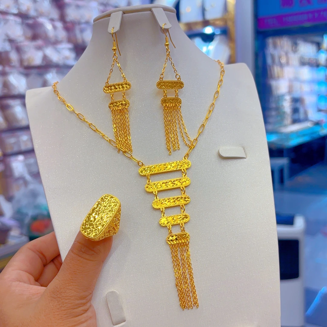 铜合金项链 长款首饰套装饰品百搭585气质款高级欧美轻奢女款时尚