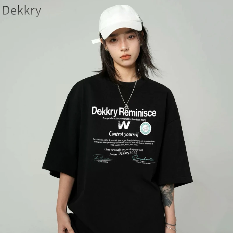 Dekkry短袖印花T恤夏季赛车短袖美式半袖ins宽松休闲时尚男士