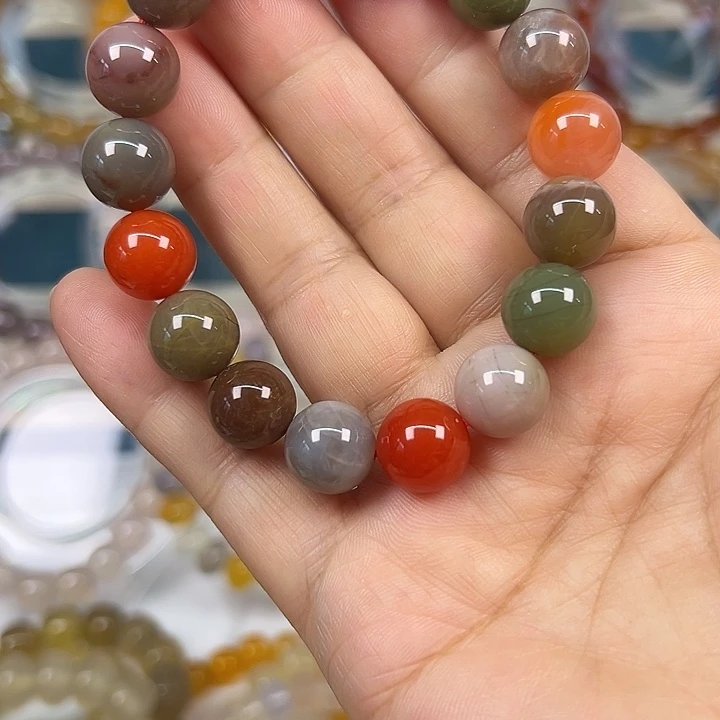 合金玛瑙玉髓手链卡十玛瑙/玉髓