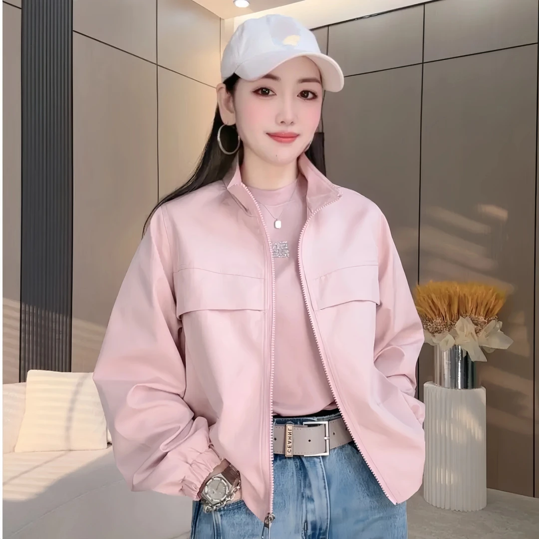 欧若风爆款女春季春秋新款休闲短款外套白色洋气小个子上衣薄款