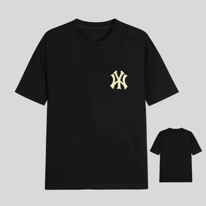 【100号链接-N家Y发泡】短袖T恤男女同款宽松经典前幅发泡印花