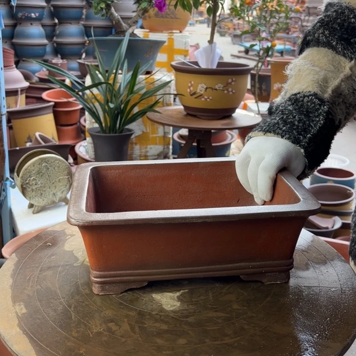 紫砂29仿古马槽 口径29×20×10