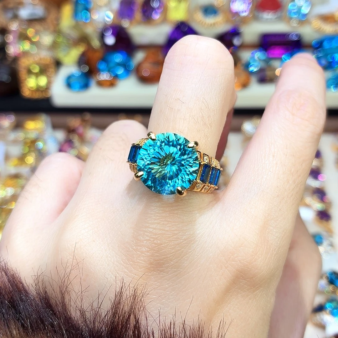 托帕石银S925镶嵌戒指