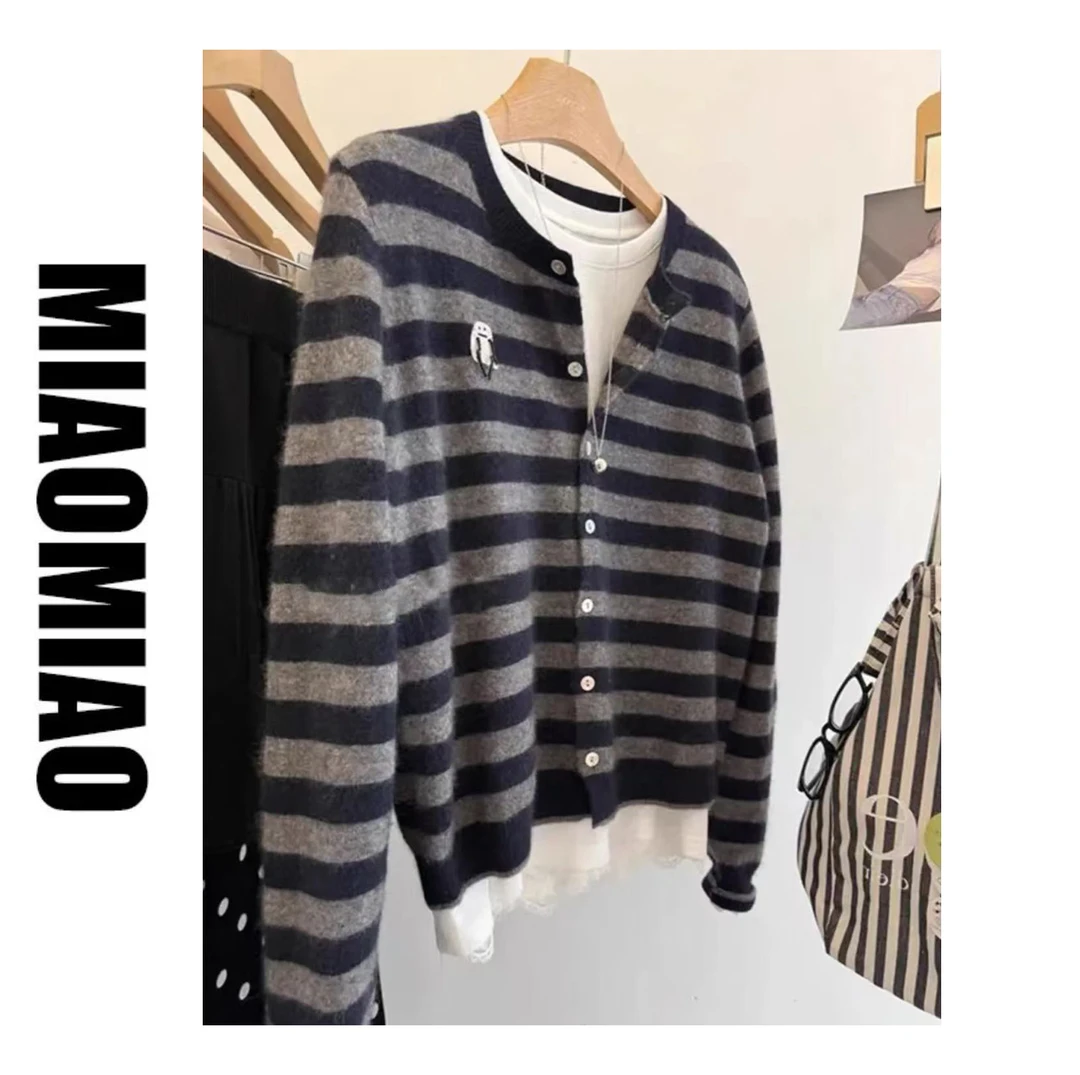 【大码】1305/串珠开衫/搞怪串珠软糯洋气圆领毛衣针织开衫