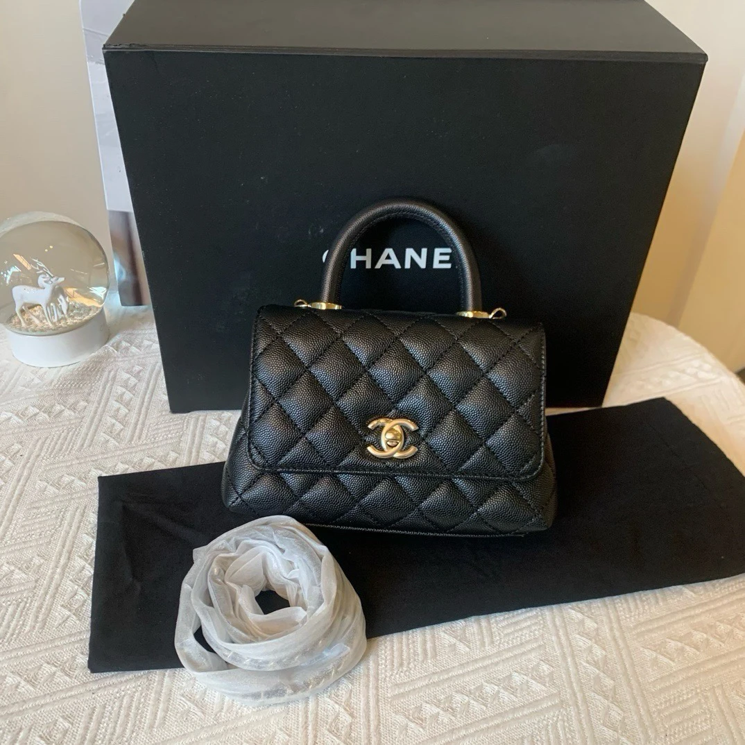 未使用 Chanel/香奈儿 黑手柄cocohandle mini 年份22