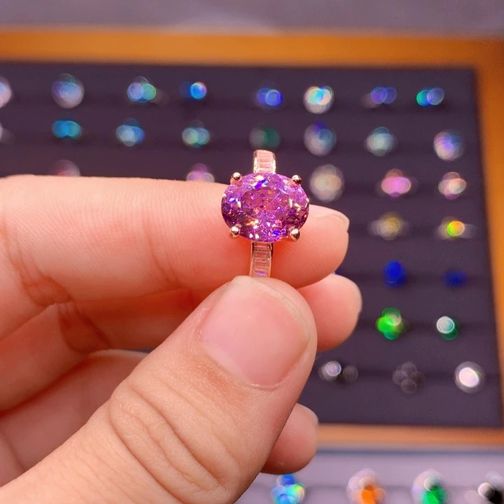 银S925镶嵌戒指碧玺