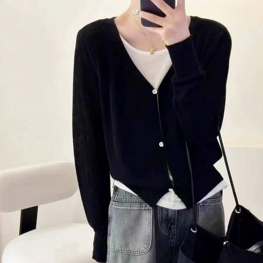 叠穿假两件羊毛针织衫上衣欧洲站女装2025春秋新款软糯针织毛衣