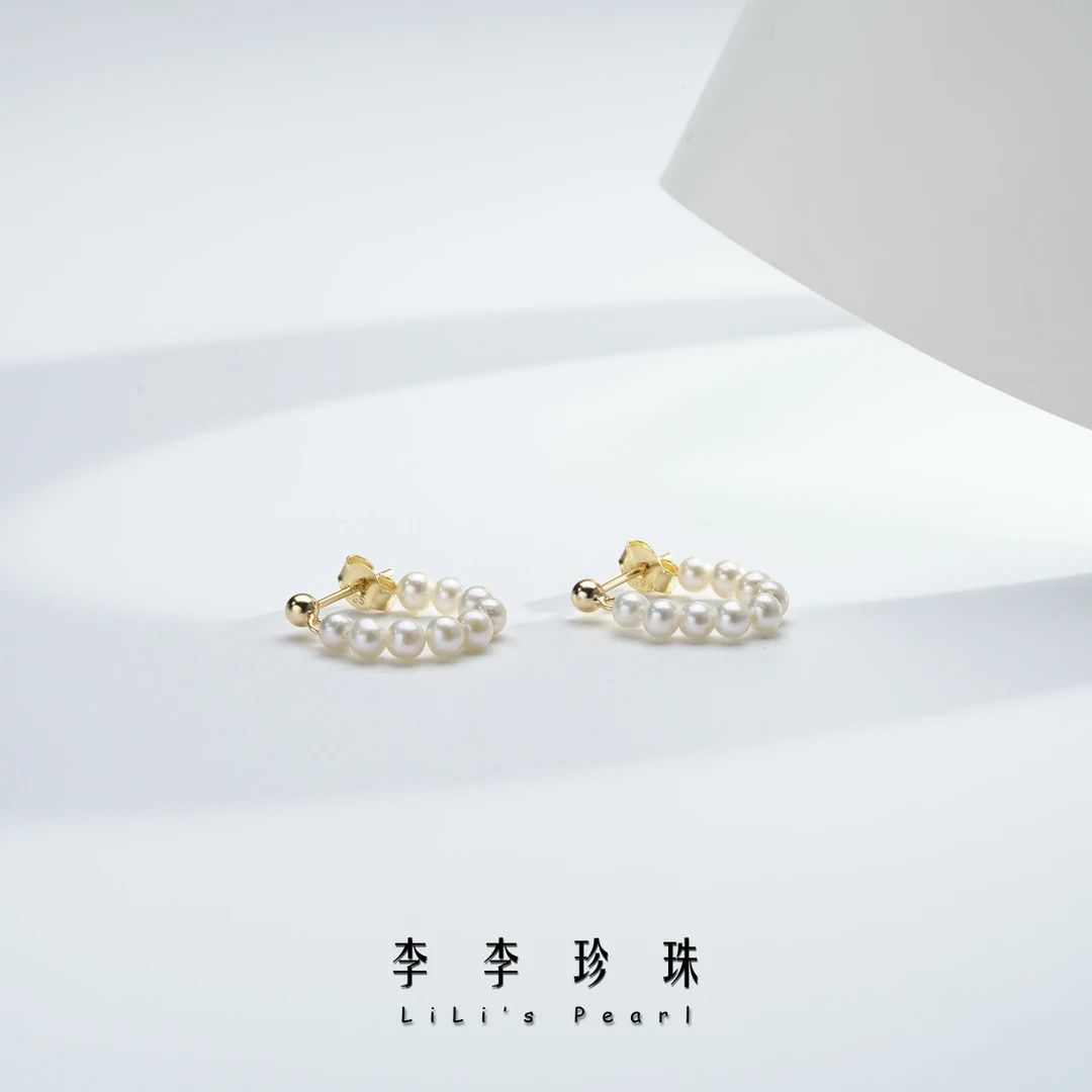 【李李珍珠】S925银 淡水BABY珠耳环 3-5mm