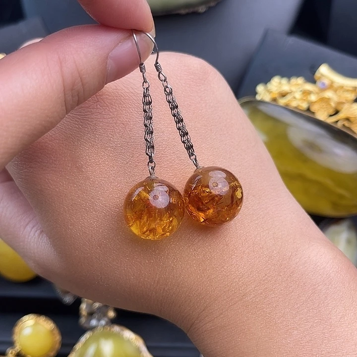 琥珀银S925镶嵌裸石