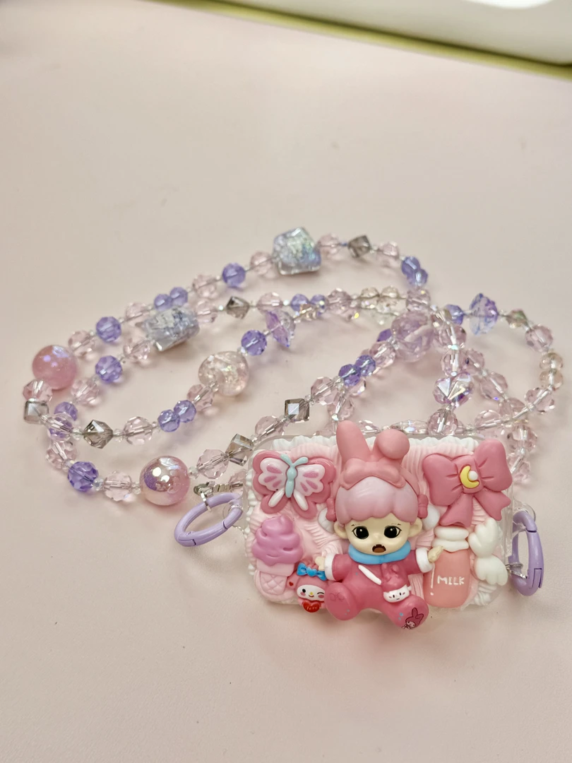 「海蒂珠珠手机背夹」潮玩DIY奶油摆件手机背夹纯手工