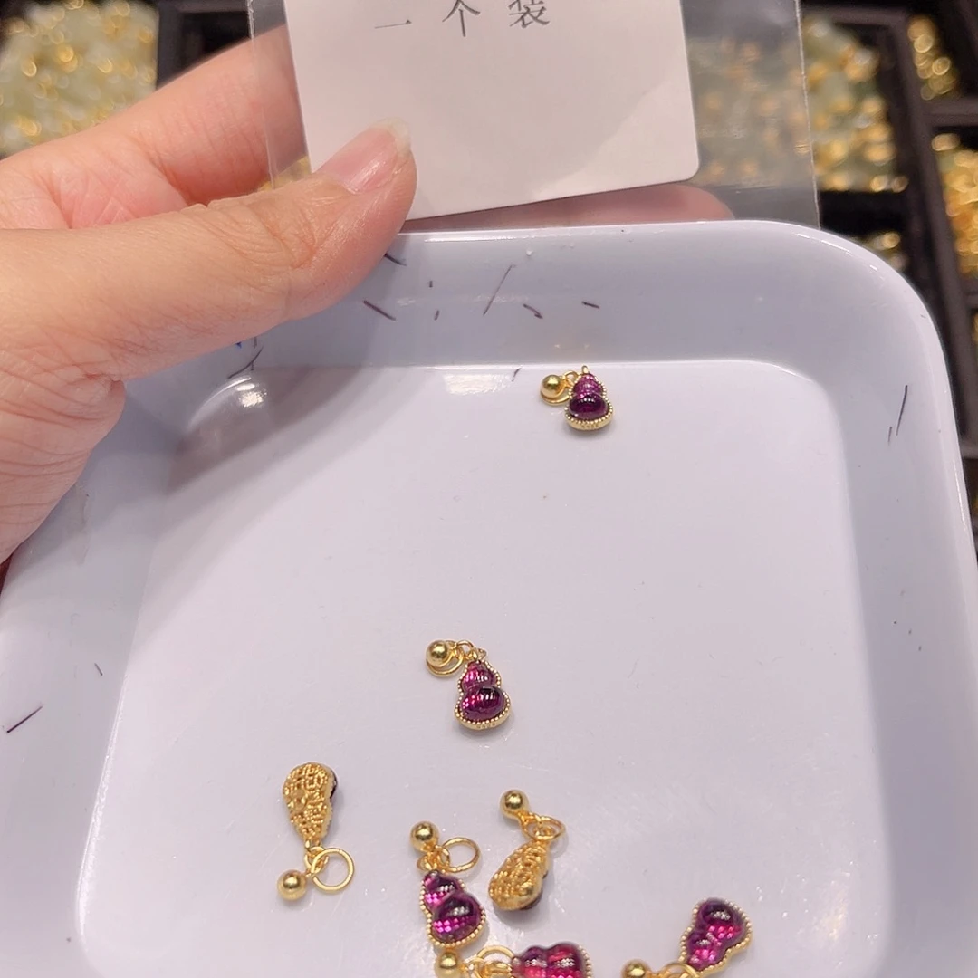 水晶珠宝半成品银S925镀金镶嵌181 。