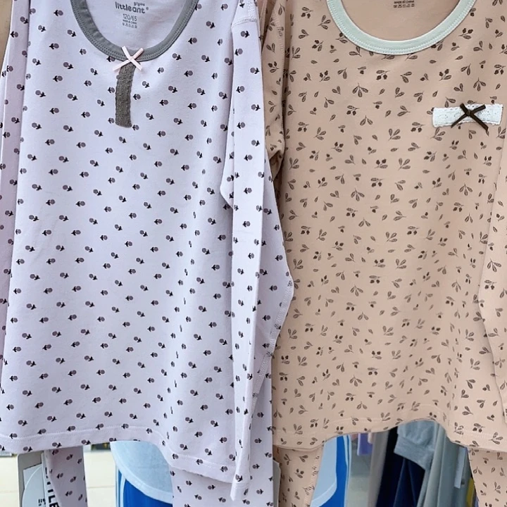 100莱卡棉女宝110秋衣秋裤套装