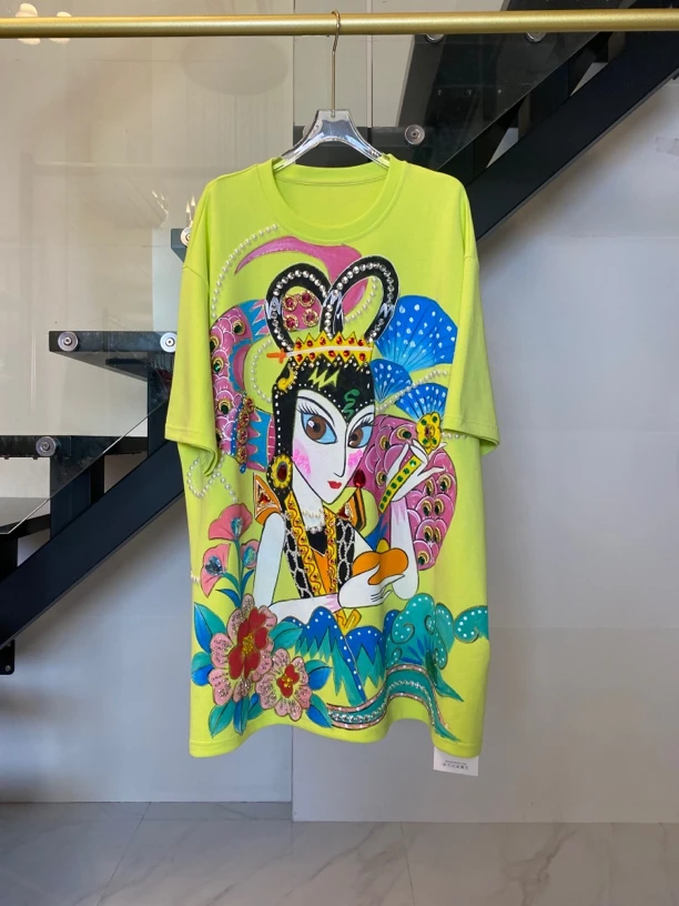 Dada设计款新款重工个性款休闲时尚宽松手绘短袖T恤C10988