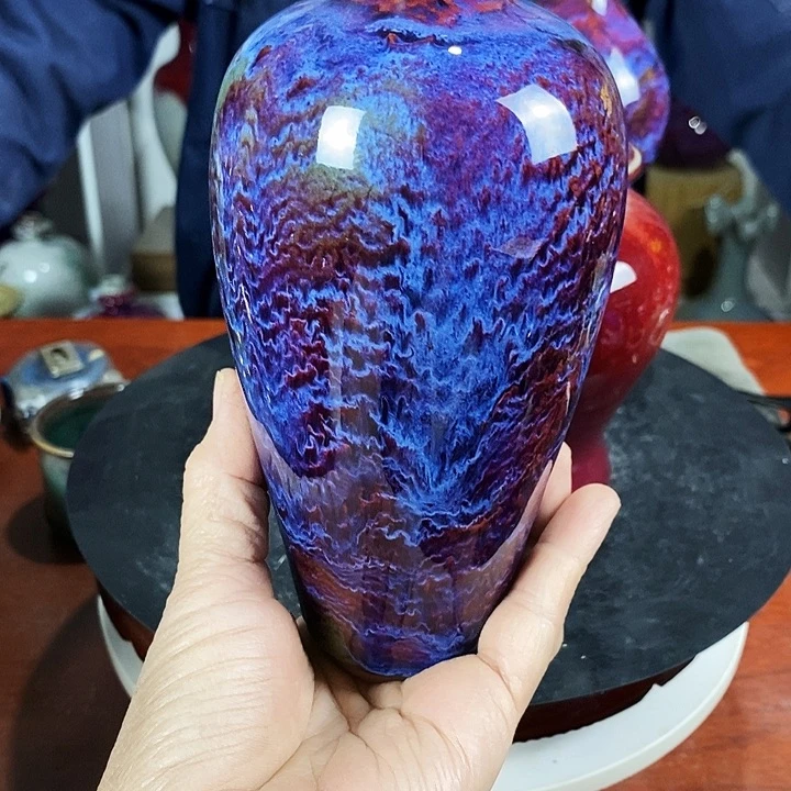 瓷片尚峰钧窑作品梅瓶