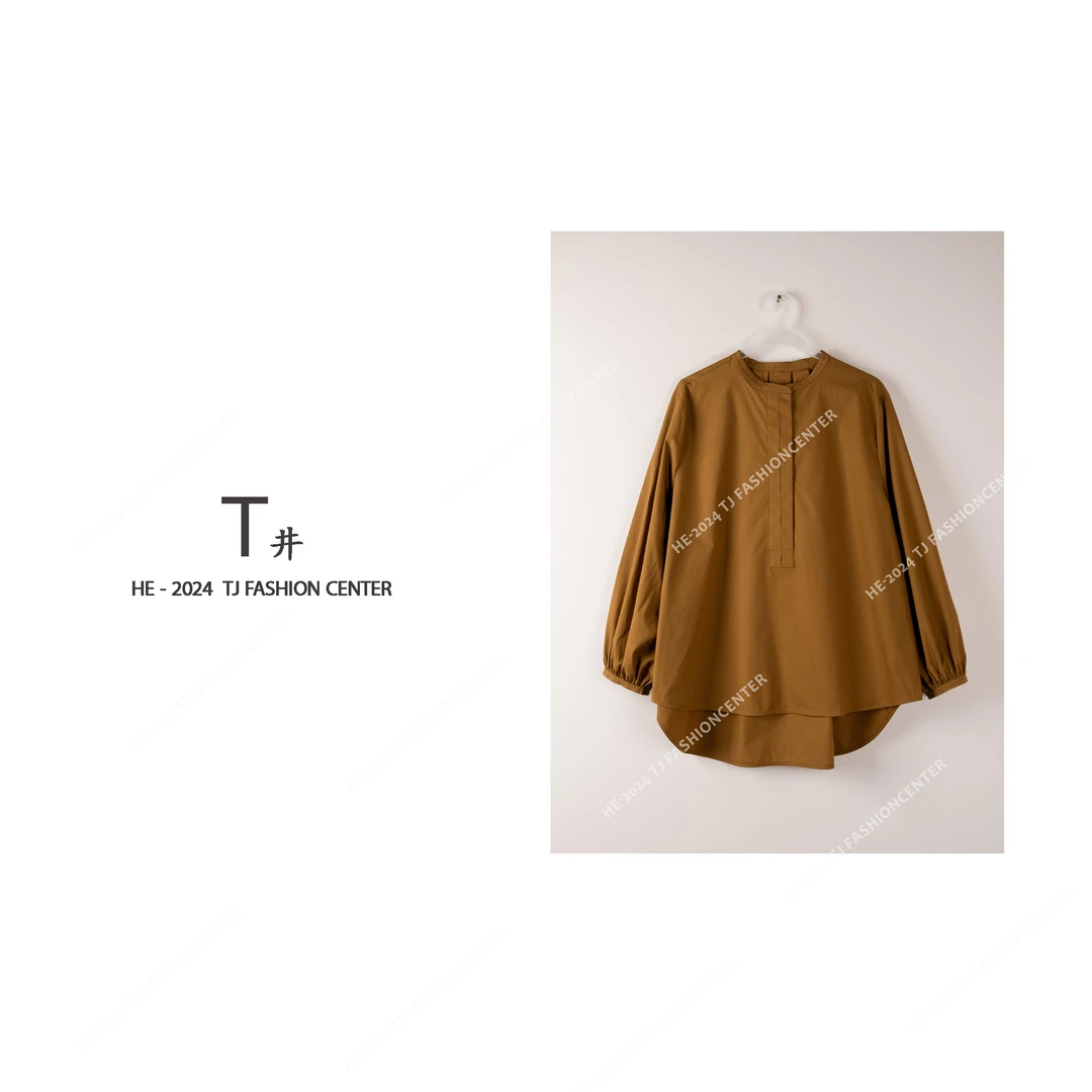 娟娟【幻想家】设计感圆领休闲百搭三色衬衫CS2408-6696