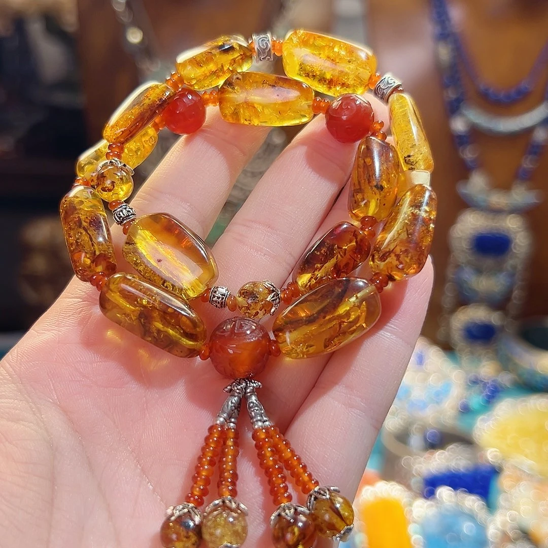 琥珀未镶嵌手链手链
