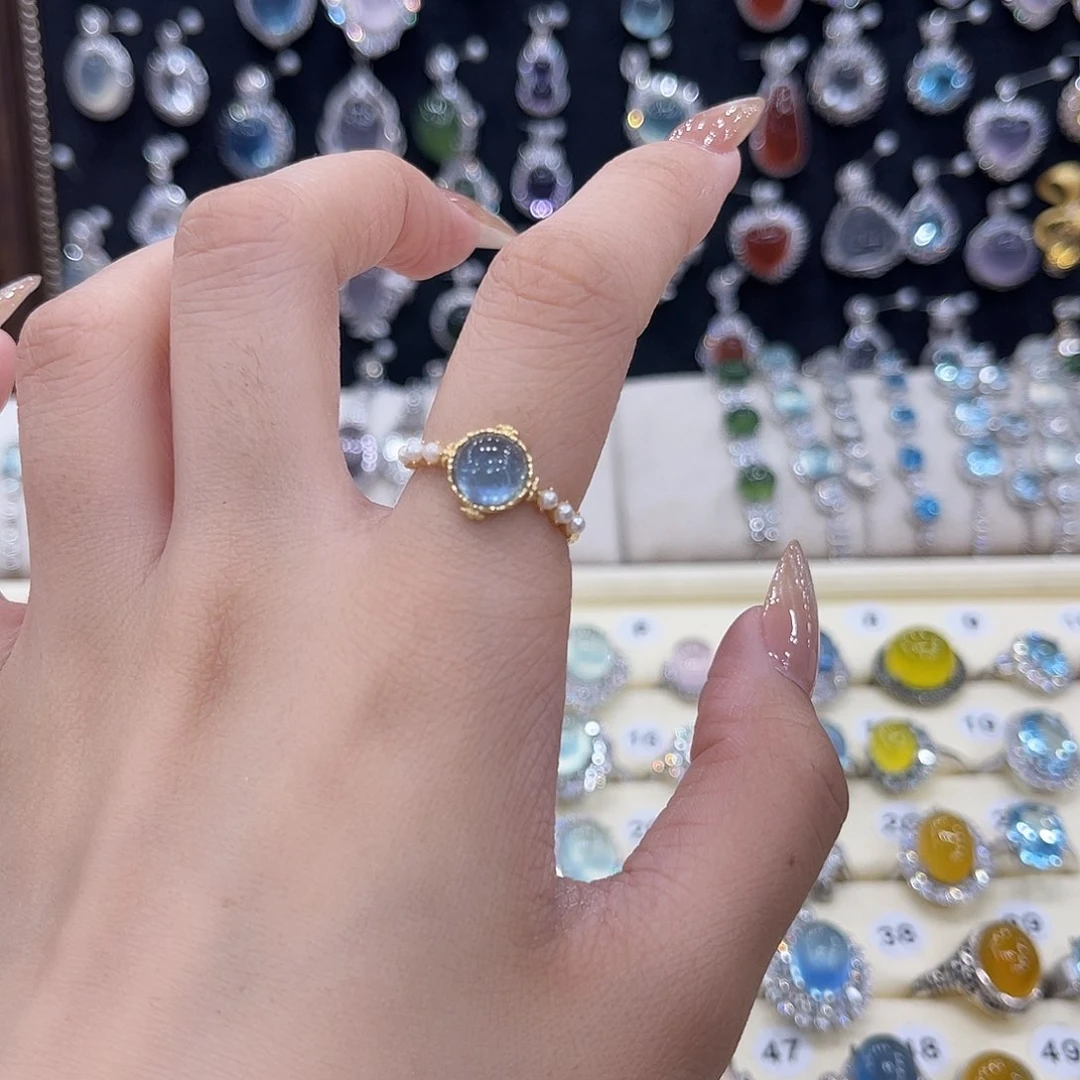 岫玉银S925镶嵌戒指