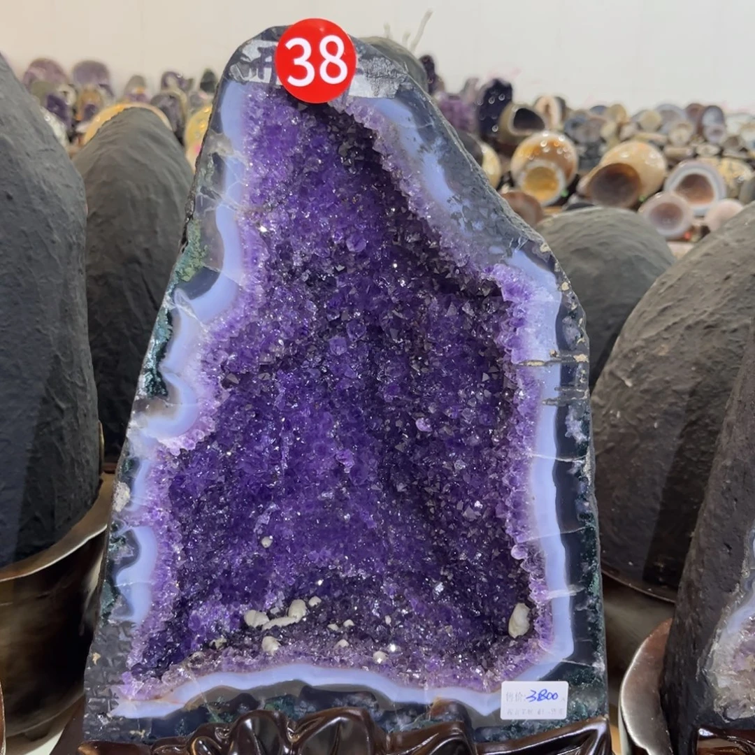 紫晶未镶嵌摆件水晶