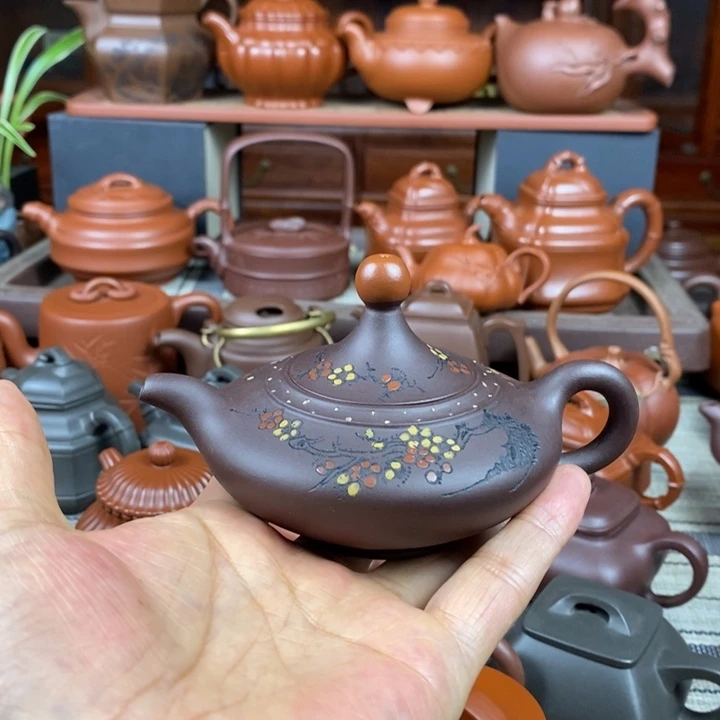 紫砂茶壶一品红150-260cc原矿老紫泥特价
