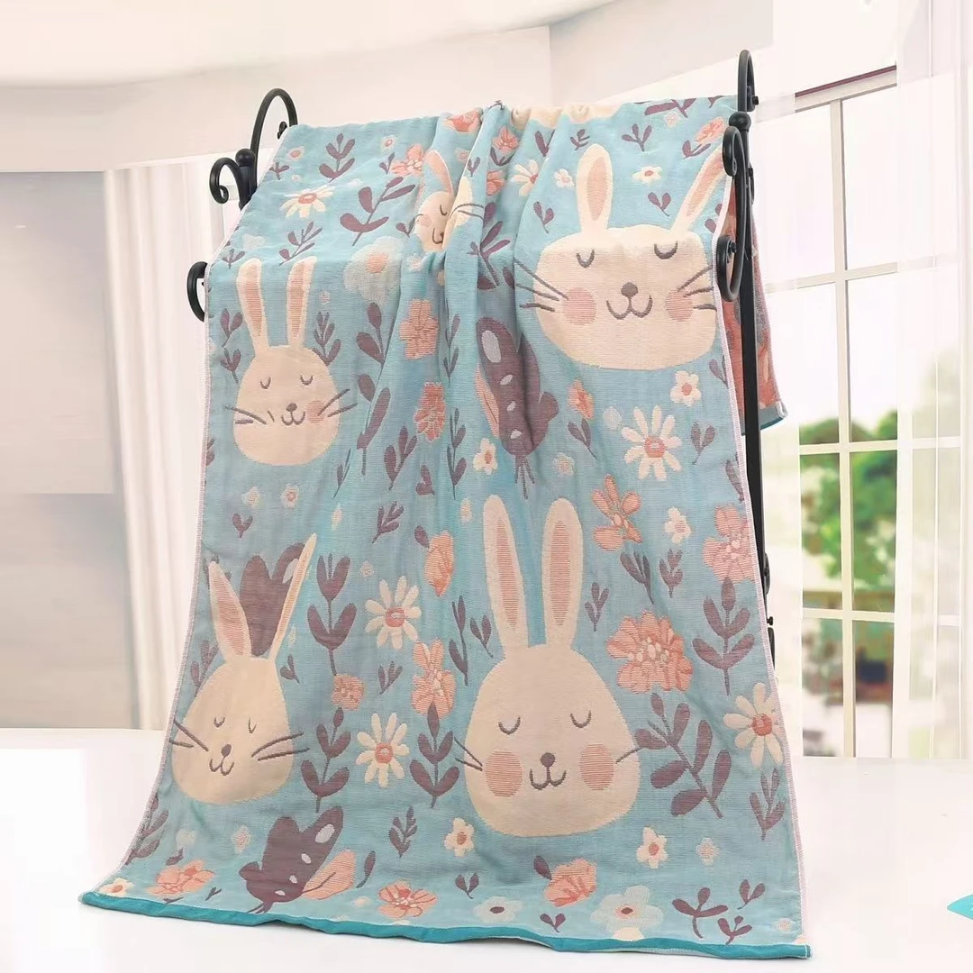 沉思兔  80*160浴巾纱布吸水速干洗澡家用