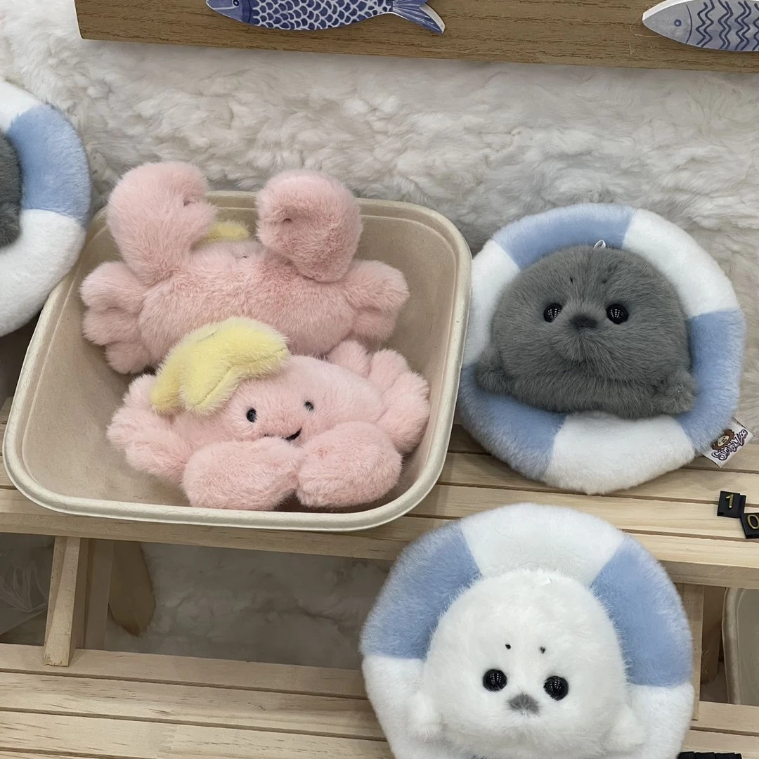 爆款小海豹手工缝制海洋系列海洋守护生物女生礼物毛绒挂件托卡熊