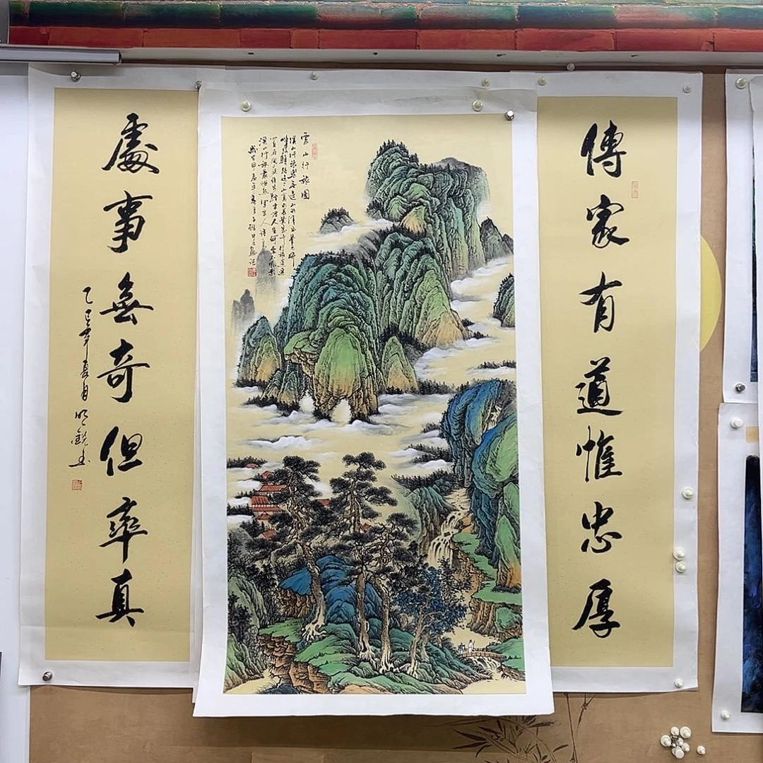 国画手绘国画，精品山水，中堂