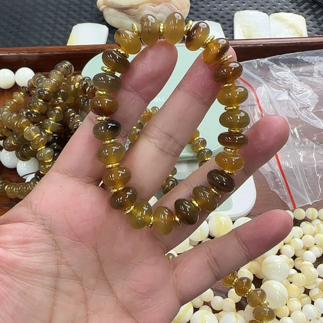白玉菩提手串12算盘壳