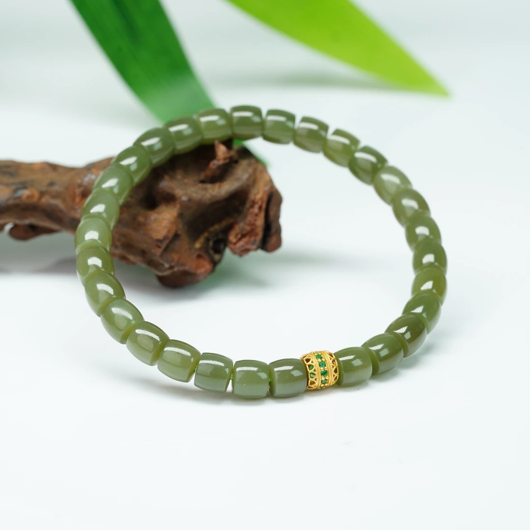 【小北好物】和田玉DIY单圈手串约5*6mm【多样性发一件】QH54X389