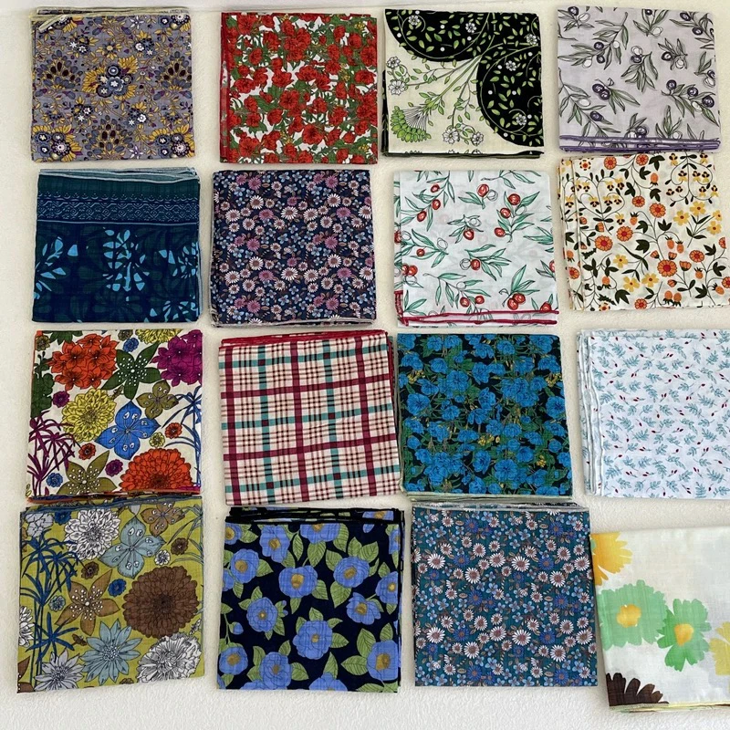 腰果花朵丝巾小方巾女百搭装饰出游拍照搭配复古风文艺丝巾领巾