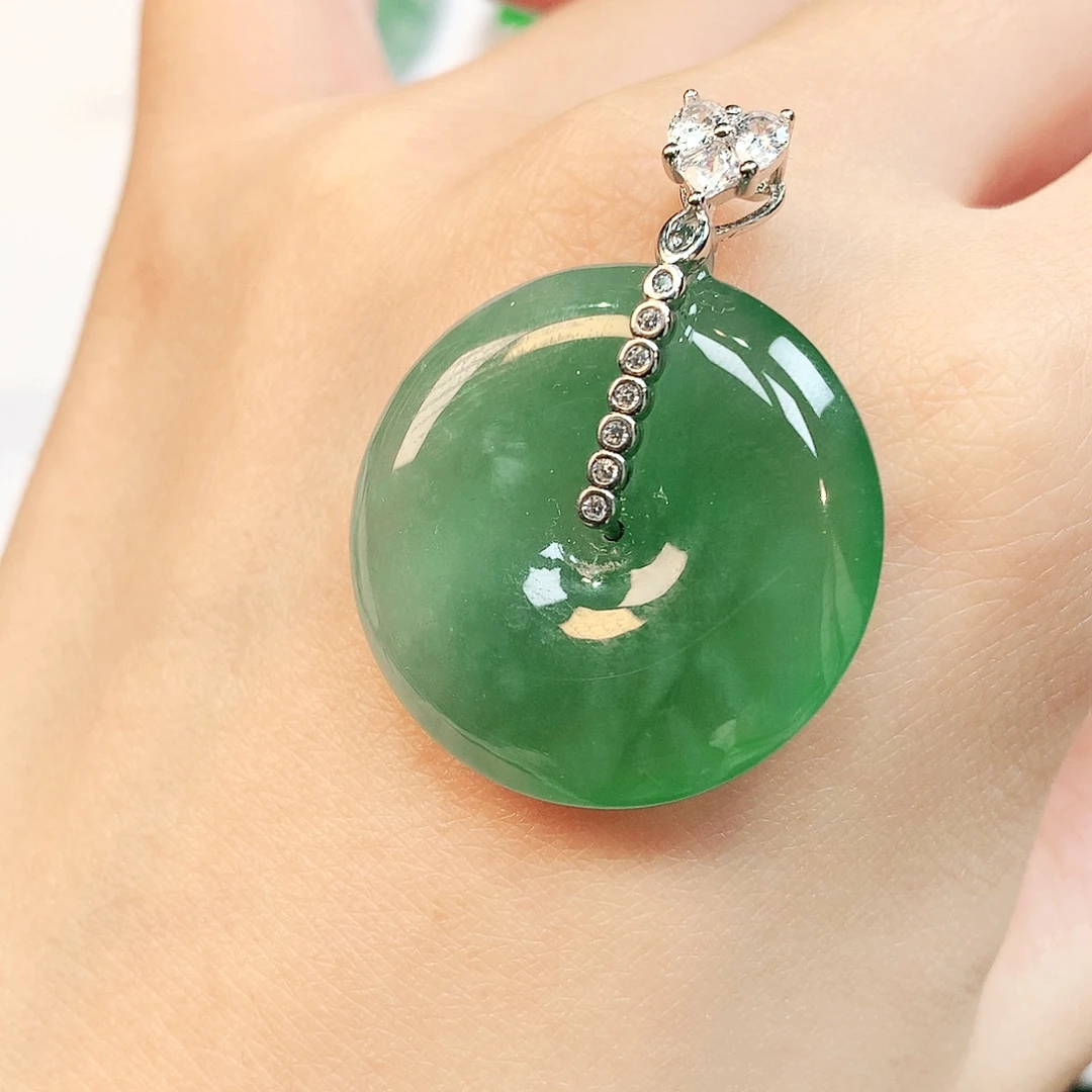 翡翠银S925镶嵌颈饰