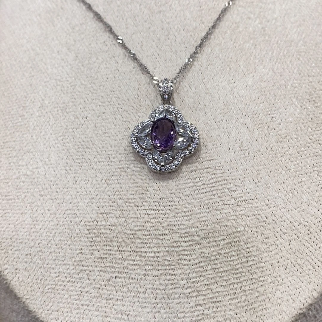 颈饰银S925镶嵌紫晶