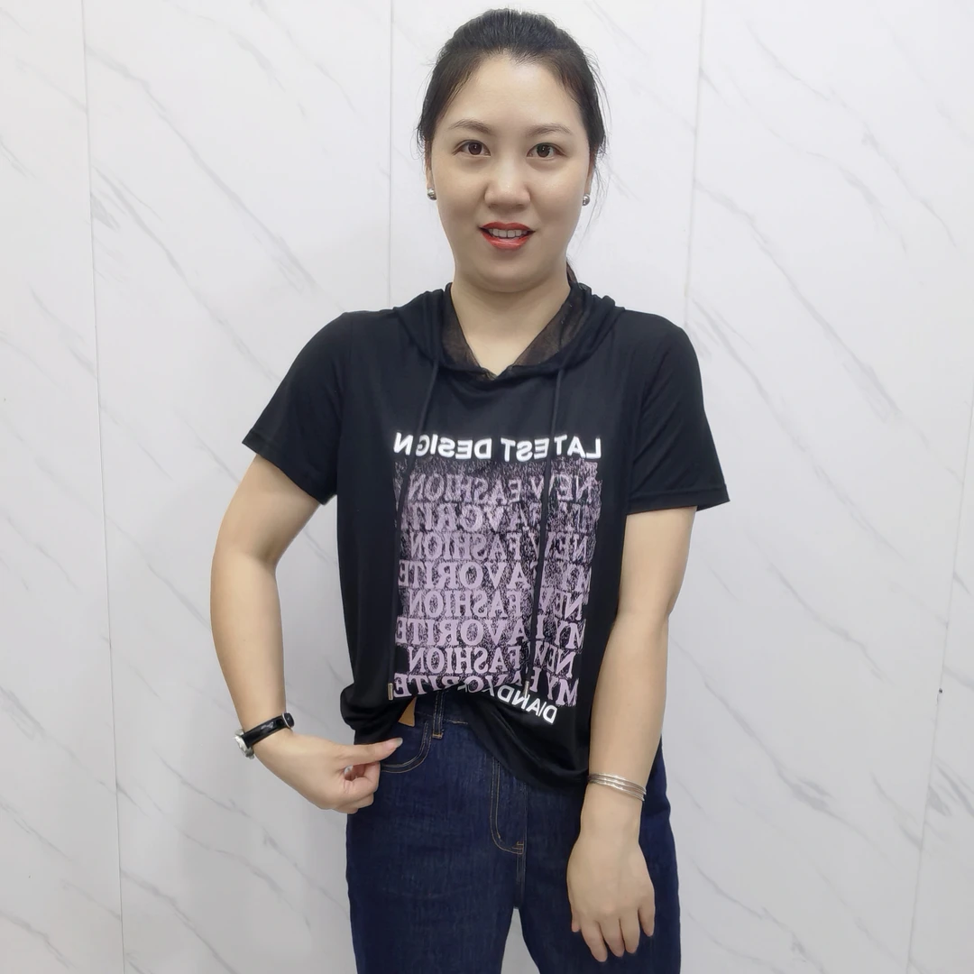 新款时尚洋气百搭连帽T恤8098