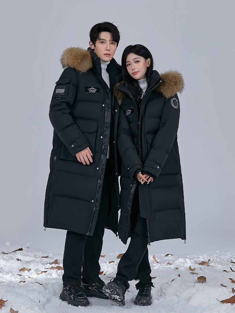 零下40哈尔滨雪乡东北特厚羽绒服男女防风防寒保暖外套情侣大毛领