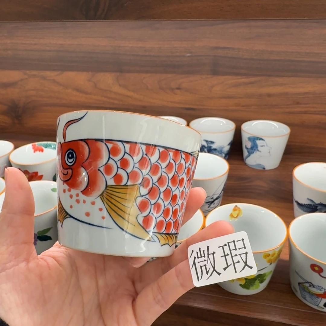 釉下手绘茶具微瑕