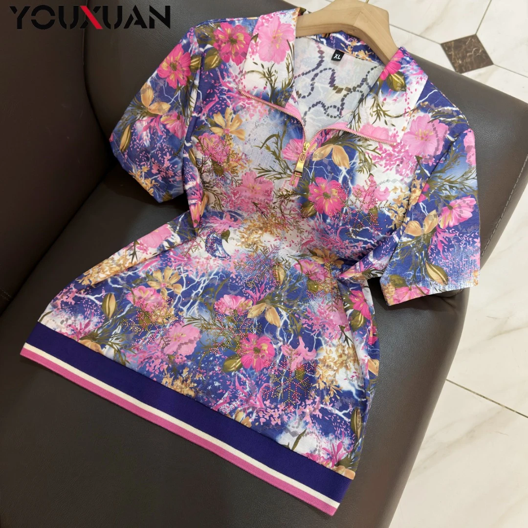 春夏新品百搭韩版打底上衣时尚休闲宽松短袖翻领女士T恤6259