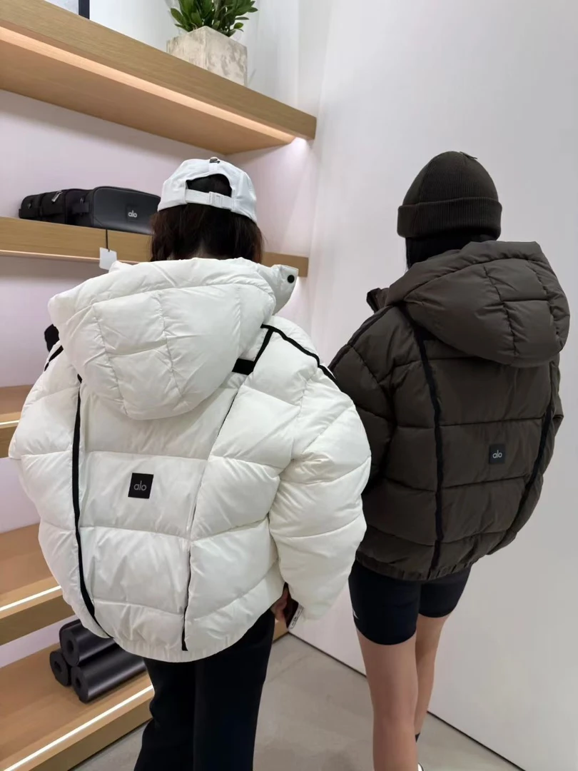 a/o羽绒服外套短款黑色白色肯豆显瘦保暖棉服运动外穿跑步