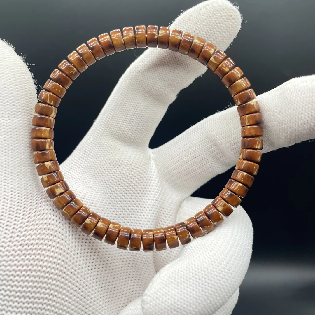 紫金鼠纯肉实心火焰纹7mm×4mm药片手串浴火重生多样性发其一