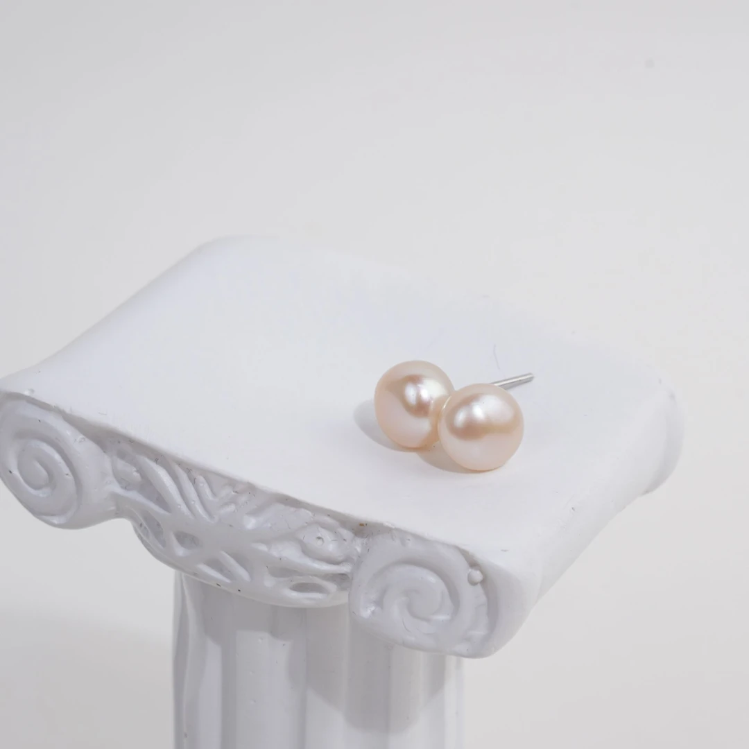 【珈岚珍珠】淡水天然无核珍珠彩色耳钉 7-9mm（彩色随机）